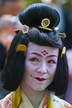 Kyoto, OCT  22: a participant on The Jidai Matsuri ( Festival of the Ages) held on October 22 2009  in Kyoto, Japan . It is one of Kyoto's renowned three great festivals