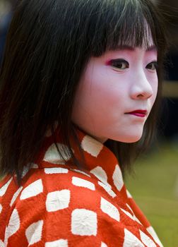 Kyoto, OCT  22: a participant on The Jidai Matsuri ( Festival of the Ages) held on October 22 2009  in Kyoto, Japan . It is one of Kyoto's renowned three great festivals