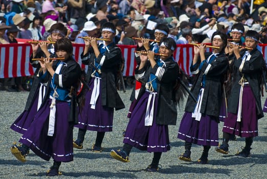 Kyoto, OCT  22: a participants on The Jidai Matsuri ( Festival of the Ages) held on October 22 2009  in Kyoto, Japan . It is one of Kyoto's renowned three great festivals