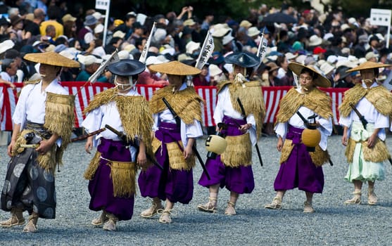 Kyoto, OCT  22: a participants on The Jidai Matsuri ( Festival of the Ages) held on October 22 2009  in Kyoto, Japan . It is one of Kyoto's renowned three great festivals