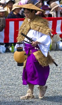 Kyoto, OCT  22: a participant on The Jidai Matsuri ( Festival of the Ages) held on October 22 2009  in Kyoto, Japan . It is one of Kyoto's renowned three great festivals