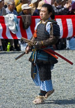 Kyoto, OCT  22: a participant on The Jidai Matsuri ( Festival of the Ages) held on October 22 2009  in Kyoto, Japan . It is one of Kyoto's renowned three great festivals