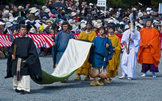 Kyoto, OCT  22: a participants on The Jidai Matsuri ( Festival of the Ages) held on October 22 2009  in Kyoto, Japan . It is one of Kyoto's renowned three great festivals