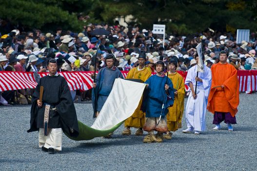 Kyoto, OCT  22: a participants on The Jidai Matsuri ( Festival of the Ages) held on October 22 2009  in Kyoto, Japan . It is one of Kyoto's renowned three great festivals