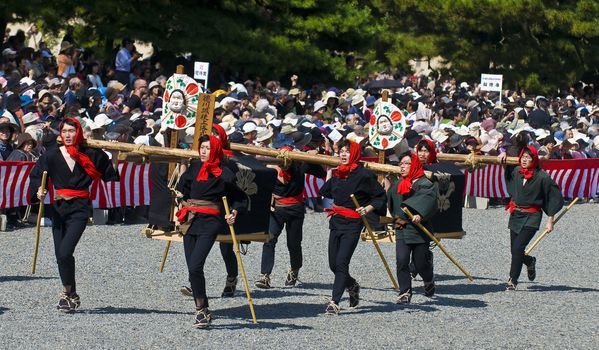 Kyoto, OCT  22: a participants on The Jidai Matsuri ( Festival of the Ages) held on October 22 2009  in Kyoto, Japan . It is one of Kyoto's renowned three great festivals