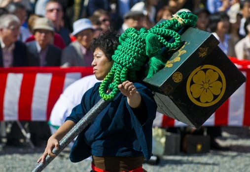 Kyoto, OCT  22: a participant on The Jidai Matsuri ( Festival of the Ages) held on October 22 2009  in Kyoto, Japan . It is one of Kyoto's renowned three great festivals