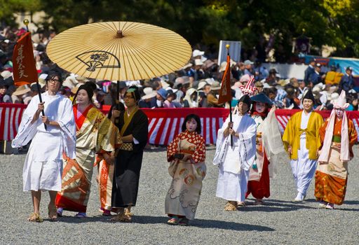 Kyoto, OCT  22: a participants on The Jidai Matsuri ( Festival of the Ages) held on October 22 2009  in Kyoto, Japan . It is one of Kyoto's renowned three great festivals