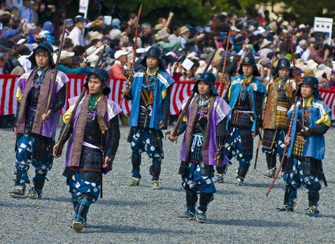 Kyoto, OCT  22: a participants on The Jidai Matsuri ( Festival of the Ages) held on October 22 2009  in Kyoto, Japan . It is one of Kyoto's renowned three great festivals