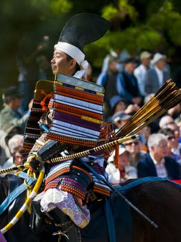 Kyoto, OCT  22: a participant on The Jidai Matsuri ( Festival of the Ages) held on October 22 2009  in Kyoto, Japan . It is one of Kyoto's renowned three great festivals