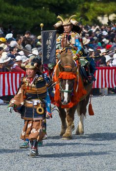 Kyoto, OCT  22: a participants on The Jidai Matsuri ( Festival of the Ages) held on October 22 2009  in Kyoto, Japan . It is one of Kyoto's renowned three great festivals