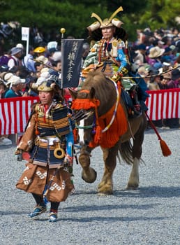 Kyoto, OCT  22: a participants on The Jidai Matsuri ( Festival of the Ages) held on October 22 2009  in Kyoto, Japan . It is one of Kyoto's renowned three great festivals