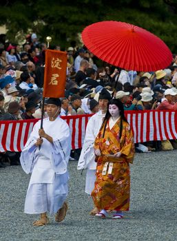 Kyoto, OCT  22: a participants on The Jidai Matsuri ( Festival of the Ages) held on October 22 2009  in Kyoto, Japan . It is one of Kyoto's renowned three great festivals