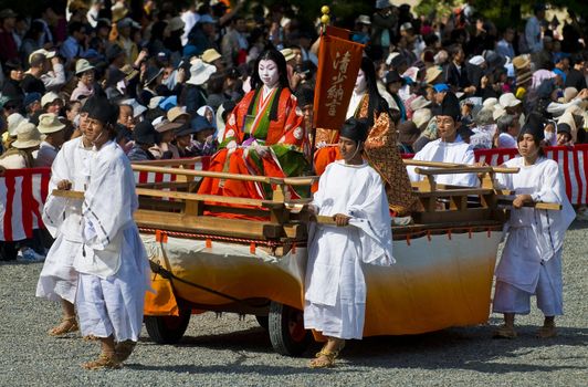 Kyoto, OCT  22: a participants on The Jidai Matsuri ( Festival of the Ages) held on October 22 2009  in Kyoto, Japan . It is one of Kyoto's renowned three great festivals