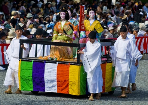 Kyoto, OCT  22: a participants on The Jidai Matsuri ( Festival of the Ages) held on October 22 2009  in Kyoto, Japan . It is one of Kyoto's renowned three great festivals