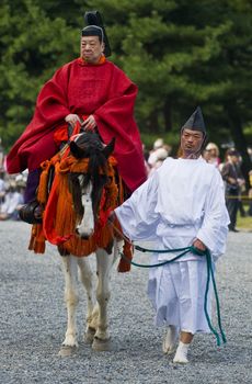 Kyoto, OCT  22: a participants on The Jidai Matsuri ( Festival of the Ages) held on October 22 2009  in Kyoto, Japan . It is one of Kyoto's renowned three great festivals