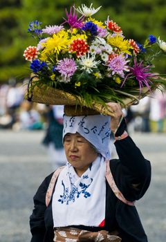 Kyoto, OCT  22: a participant on The Jidai Matsuri ( Festival of the Ages) held on October 22 2009  in Kyoto, Japan . It is one of Kyoto's renowned three great festivals