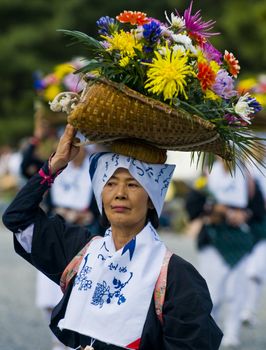 Kyoto, OCT  22: a participant on The Jidai Matsuri ( Festival of the Ages) held on October 22 2009  in Kyoto, Japan . It is one of Kyoto's renowned three great festivals