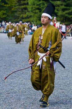 Kyoto, OCT  22: a participant on The Jidai Matsuri ( Festival of the Ages) held on October 22 2009  in Kyoto, Japan . It is one of Kyoto's renowned three great festivals