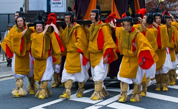 Kyoto, OCT  22: a participants on The Jidai Matsuri ( Festival of the Ages) held on October 22 2009  in Kyoto, Japan . It is one of Kyoto's renowned three great festivals