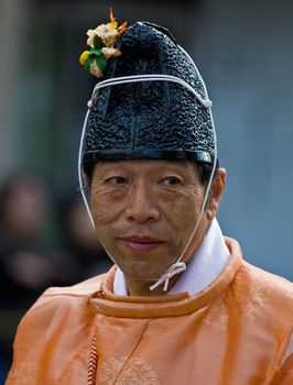 Kyoto, OCT  22: a participant on The Jidai Matsuri ( Festival of the Ages) held on October 22 2009  in Kyoto, Japan . It is one of Kyoto's renowned three great festivals