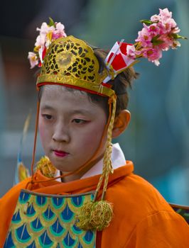 Kyoto, OCT  22: a participant on The Jidai Matsuri ( Festival of the Ages) held on October 22 2009  in Kyoto, Japan . It is one of Kyoto's renowned three great festivals