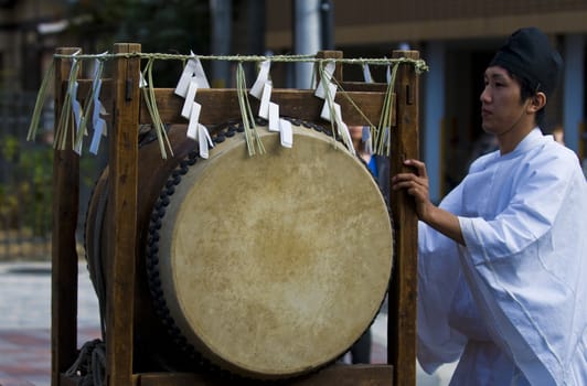 Kyoto, OCT  22: a participant on The Jidai Matsuri ( Festival of the Ages) held on October 22 2009  in Kyoto, Japan . It is one of Kyoto's renowned three great festivals