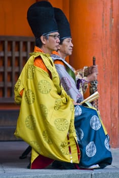 Kyoto, OCT  22: a participant on The Jidai Matsuri ( Festival of the Ages) held on October 22 2009  in Kyoto, Japan . It is one of Kyoto's renowned three great festivals