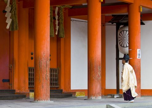 Kyoto, OCT  22: a participant on The Jidai Matsuri ( Festival of the Ages) held on October 22 2009  in Kyoto, Japan . It is one of Kyoto's renowned three great festivals