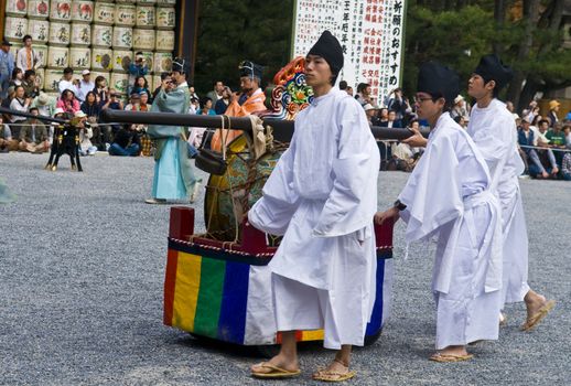 Kyoto, OCT  22: a participant on The Jidai Matsuri ( Festival of the Ages) held on October 22 2009  in Kyoto, Japan . It is one of Kyoto's renowned three great festivals