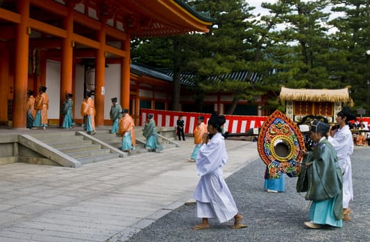 Kyoto, OCT  22: a participant on The Jidai Matsuri ( Festival of the Ages) held on October 22 2009  in Kyoto, Japan . It is one of Kyoto's renowned three great festivals