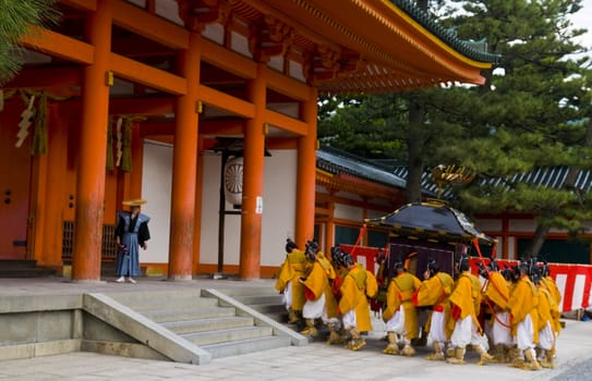 Kyoto, OCT  22: a participant on The Jidai Matsuri ( Festival of the Ages) held on October 22 2009  in Kyoto, Japan . It is one of Kyoto's renowned three great festivals