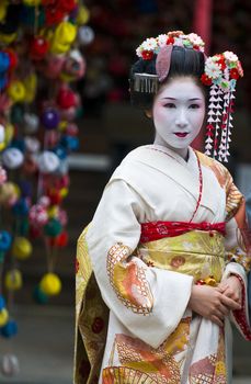 Kyoto, OCT  22: a participant on The Jidai Matsuri ( Festival of the Ages) held on October 22 2009  in Kyoto, Japan . It is one of Kyoto's renowned three great festiva