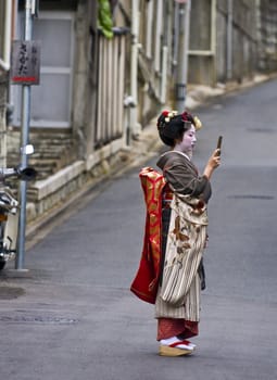 Kyoto, OCT  22: a participants on The Jidai Matsuri ( Festival of the Ages) held on October 22 2009  in Kyoto, Japan . It is one of Kyoto's renowned three great festivals