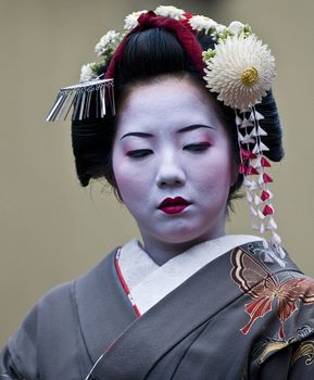 Kyoto, OCT  22: a participant on The Jidai Matsuri ( Festival of the Ages) held on October 22 2009  in Kyoto, Japan . It is one of Kyoto's renowned three great festivals