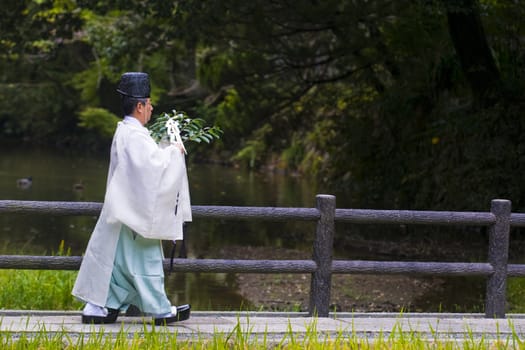 Kyoto, OCT  25: a participant on the rice harvest ceremony held on October 25 2009  in Fushimi Inari shrine in Kyoto, Japan