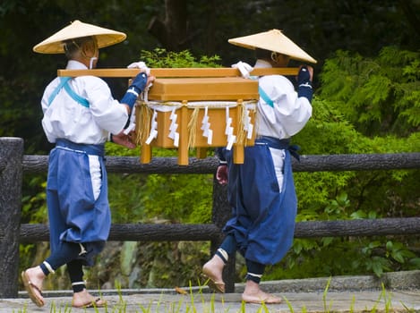 Kyoto, OCT  25: a participants on the rice harvest ceremony held on October 25 2009  in Fushimi Inari shrine in Kyoto, Japan