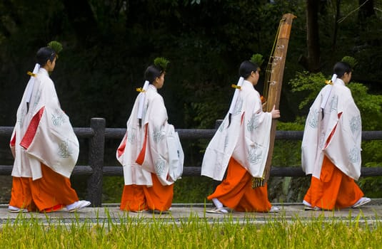 Kyoto, OCT  25: a participants on the rice harvest ceremony held on October 25 2009  in Fushimi Inari shrine in Kyoto, Japan