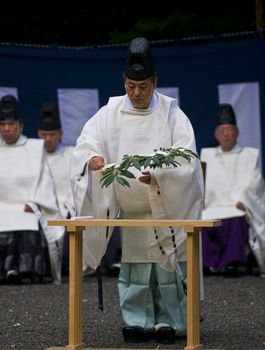 Kyoto, OCT  25: a participants on the rice harvest ceremony held on October 25 2009  in Fushimi Inari shrine in Kyoto, Japan