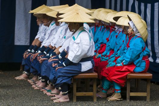 Kyoto, OCT  25: a participants on the rice harvest ceremony held on October 25 2009  in Fushimi Inari shrine in Kyoto, Japan