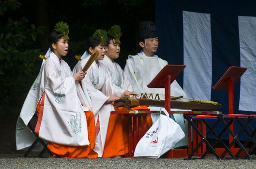 Kyoto, OCT  25: a participants on the rice harvest ceremony held on October 25 2009  in Fushimi Inari shrine in Kyoto, Japan