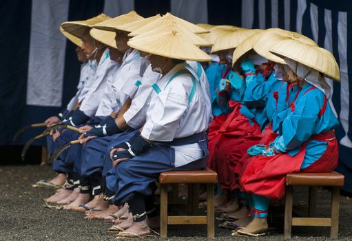 Kyoto, OCT  25: a participants on the rice harvest ceremony held on October 25 2009  in Fushimi Inari shrine in Kyoto, Japan