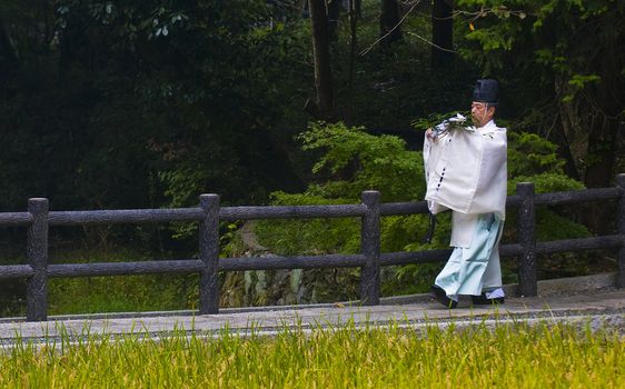 Kyoto, OCT  25: a participant on the rice harvest ceremony held on October 25 2009  in Fushimi Inari shrine in Kyoto, Japan