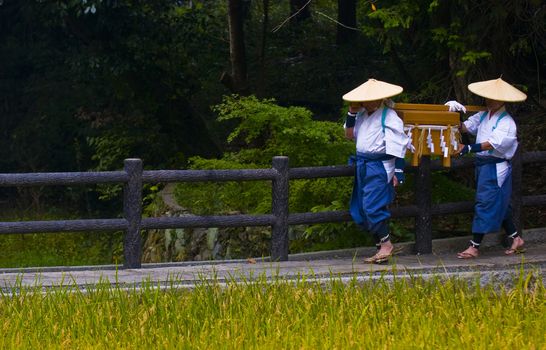 Kyoto, OCT  25: a participants on the rice harvest ceremony held on October 25 2009  in Fushimi Inari shrine in Kyoto, Japan