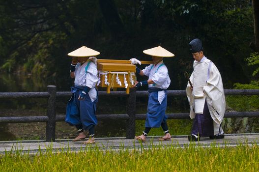 Kyoto, OCT  25: a participants on the rice harvest ceremony held on October 25 2009  in Fushimi Inari shrine in Kyoto, Japan