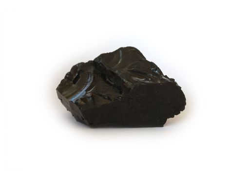 Single piece of high quality anthracite coal on white background