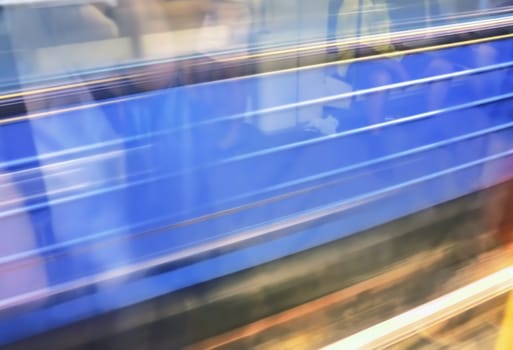 moving train on metro station
