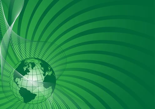 business background with green world globe vector