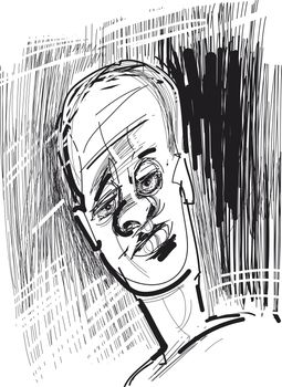 illustration sketch of man face