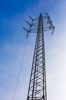 Steel pylon of high voltage electric power transmission line.