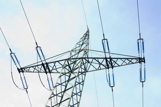 Steel pylon of high voltage electric power transmission line.